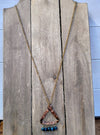Moonsilver Long copper gemstone necklace