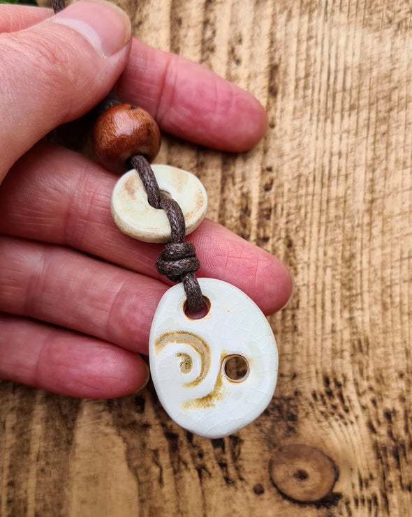 Handmade Moonsilver Ceramic Necklace