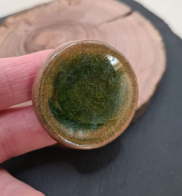 Moonsilver Ceramic fused glass brooch