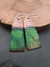 Bohemian Green Enamel Copper Earrings