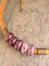 Five stone chunky amethyst necklace