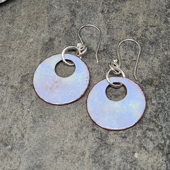 Enamelled Summer Sky Copper Earrings