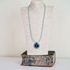 Moonsilver Ceramic and Glass Pendant Necklace