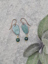 Green enamel and bloodstone earrings