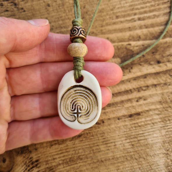 Earth goddess labyrinth necklace