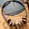 Boho ceramic tribal necklace