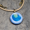 Blue ceramic and glass pendant