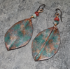 Moonsilver copper leaf earrings