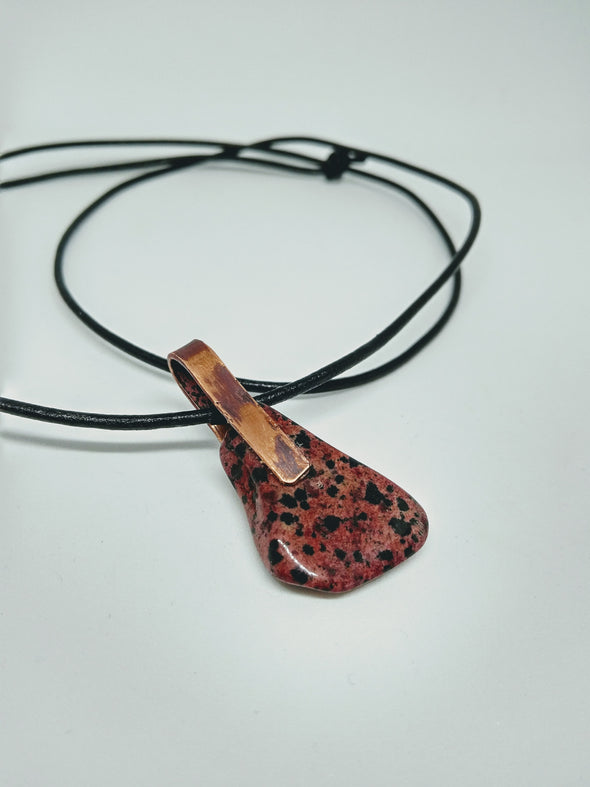 Dalmation Jasper cord necklace
