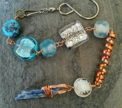 Fire and Ice Suncatcher with Kyanite