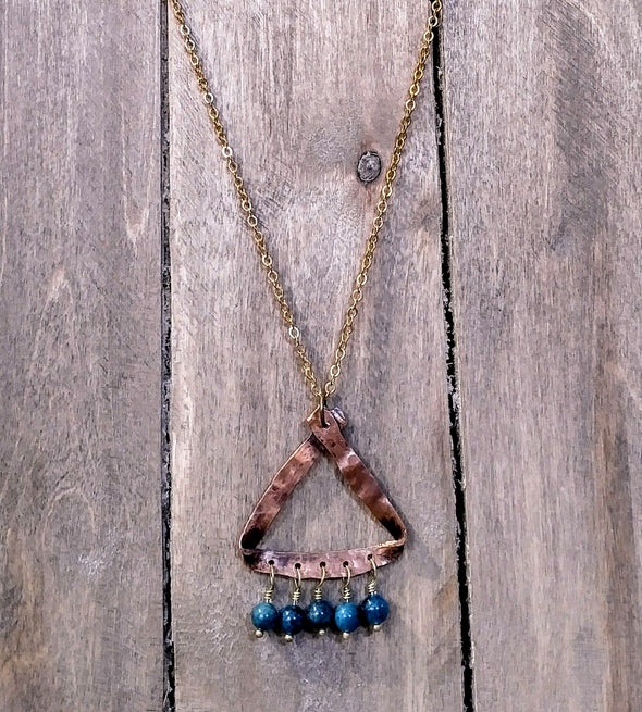 Bohemian blue apatite necklace