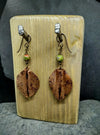 Moonsilver copper leaf and unakite earrings