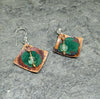 Moonsilver crystals fluorite and copper earrings