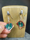 Artisan copper gemstone earrings