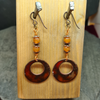 Fiery copper hoop gemstone earrings